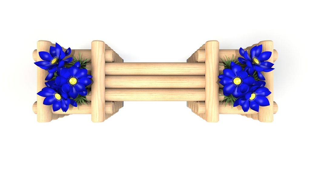 Timber Bench with Planters