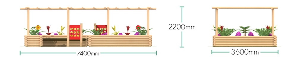 Pergola with Planters