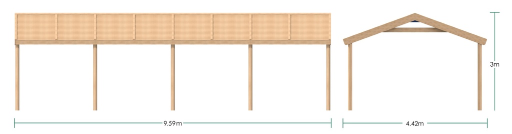 9.6 x 4.4m Shelter