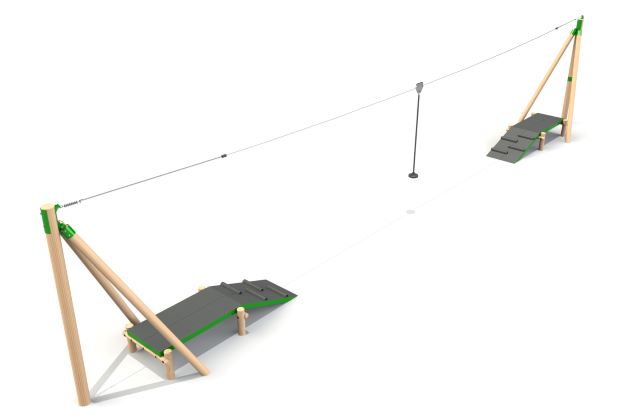 Timber Aerial Runway - Two Way (20m)