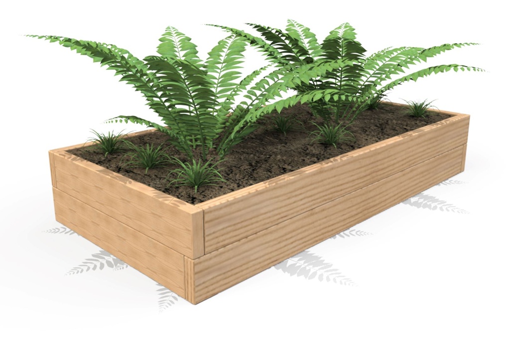 1.8m Wooden Planter (High/Low Sides) (Low)
