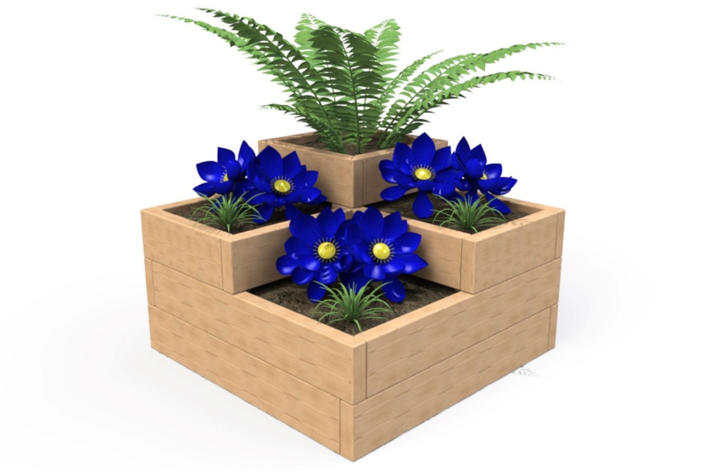 Square Tiered Sleeper Planter
