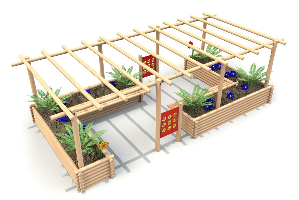 Pergola with Planters