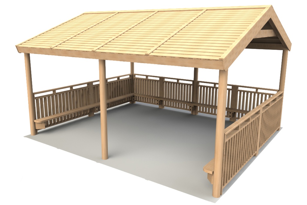 4.8 x 4.4m Shelter (Shelter, 3x sides with seats)