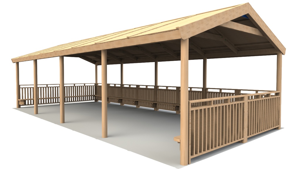 4.8 x 4.4m Shelter (copy) (Shelter, 3x sides with seats)
