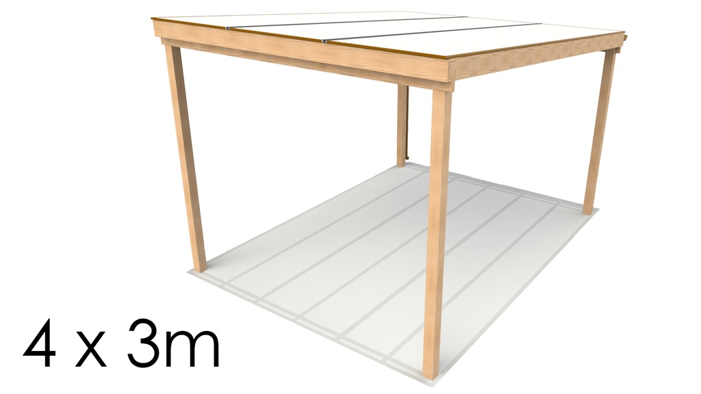4 x 3m Polycarbonate Shelter with options