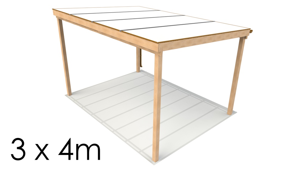 3 x 4m Polycarbonate Shelter with options (Shelter Only)