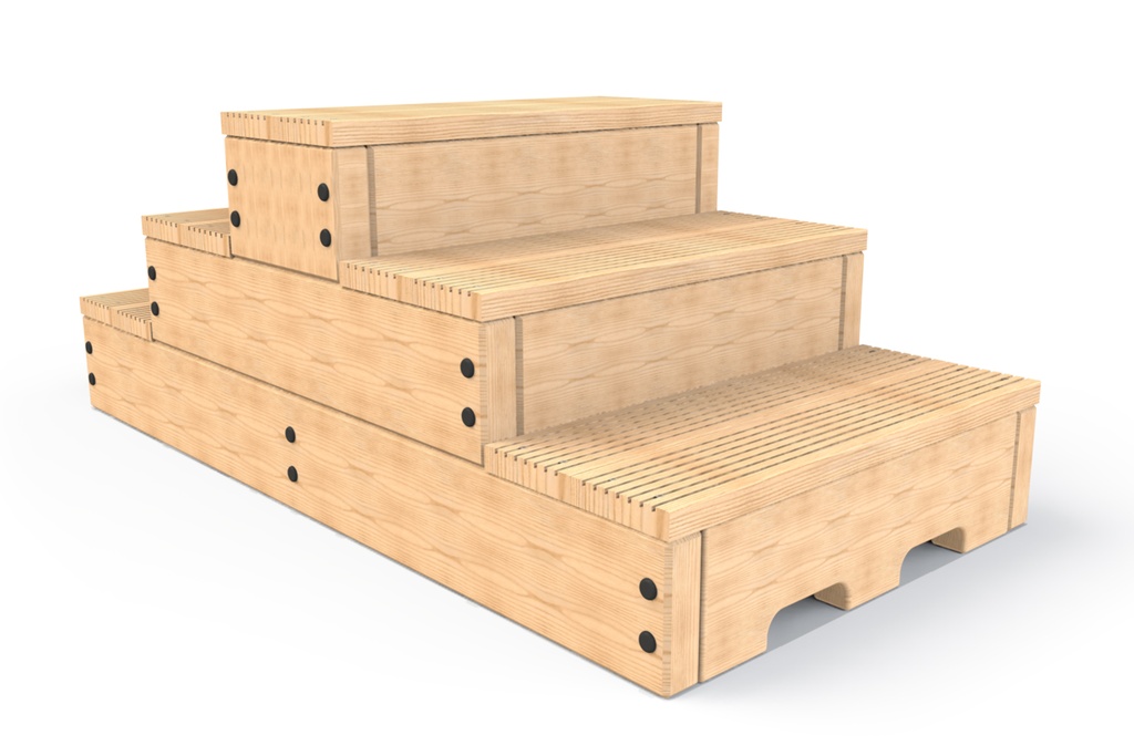 Timber Freestanding Pyramid Steps
