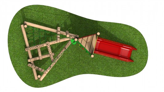 Midi Log Maze with Platform & Slide - 4.2m x 2.7m
