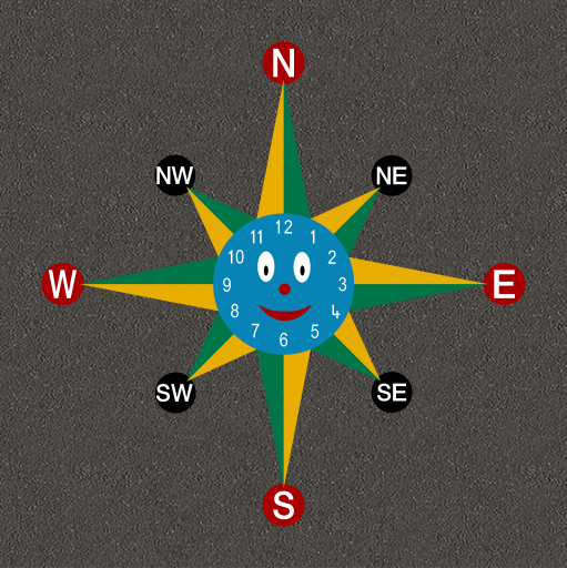 [TME001-S8] 8 Point Smiley Face Compass Clock