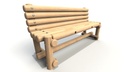 Log Bench with Backrest