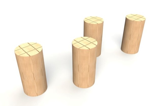 [TTI015R] Timber 200mm Stepping Logs (Set of 4)
