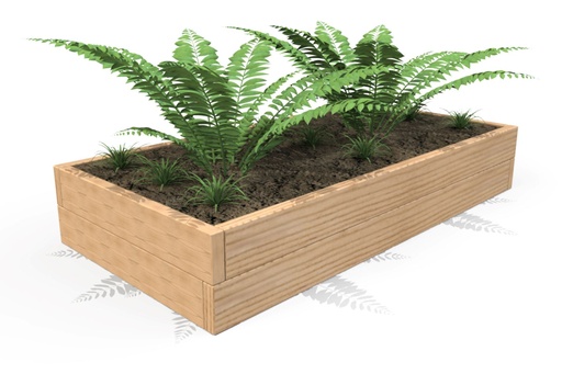 1.8m Wooden Planter (High/Low Sides)